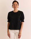 TORI ELBOW SLEEVE BONDED LACE TEE