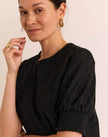 TORI ELBOW SLEEVE BONDED LACE TEE