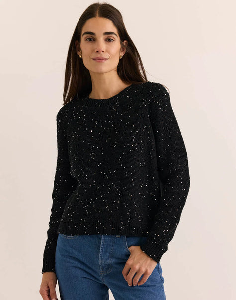 QUEENIE LONG SLEEVE SEQUINS SWEATER