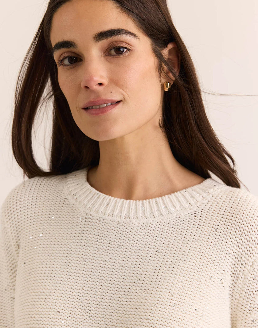 QUEENIE LONG SLEEVE SEQUINS SWEATER