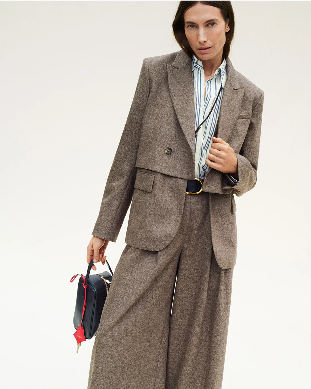 TWO FACED BLAZER IN FANCY WOOL FLANNEL