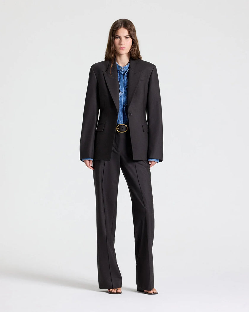 JASPER BLAZER IN SHINY SUPERSTRETCH WOOL