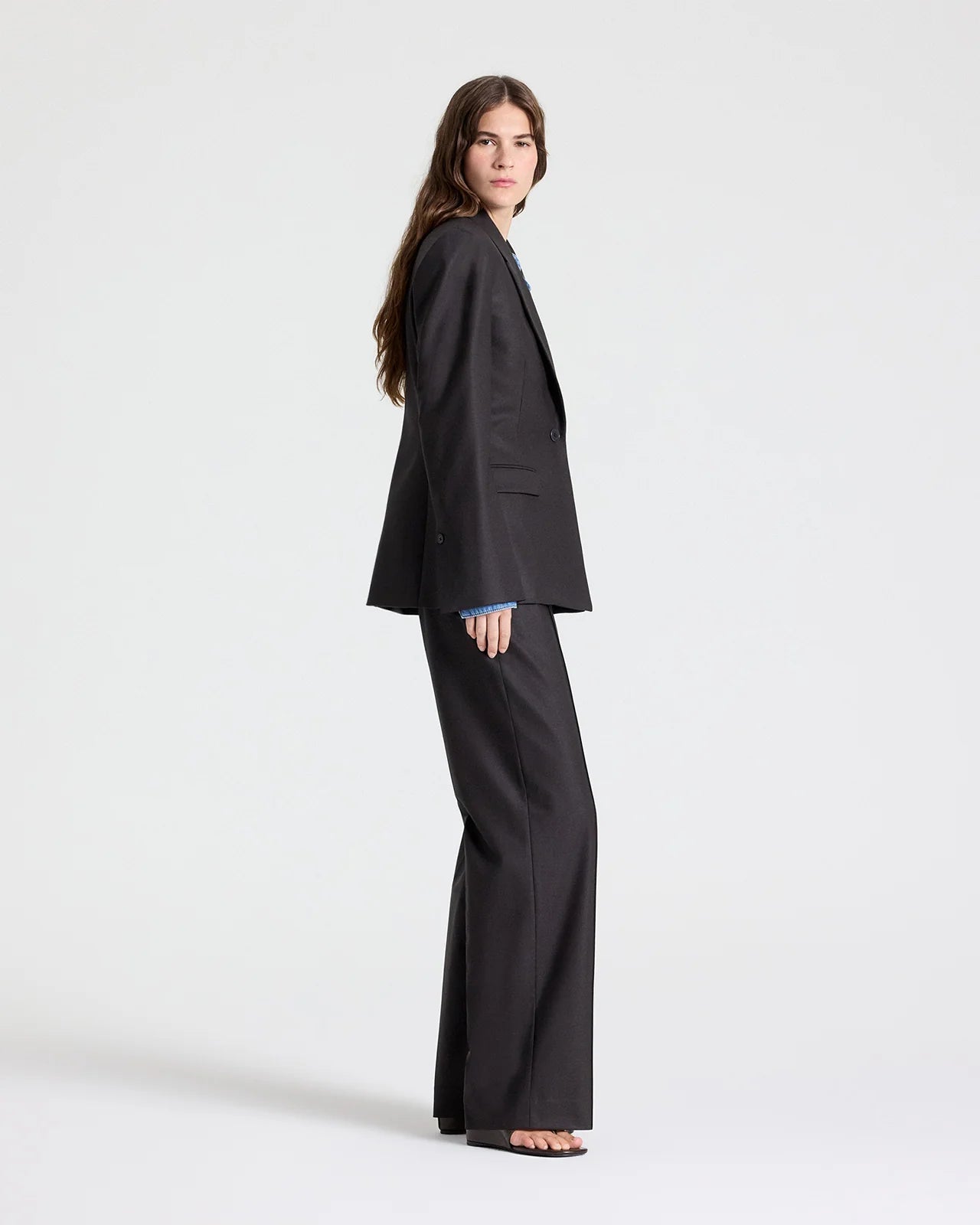 JASPER BLAZER IN SHINY SUPERSTRETCH WOOL