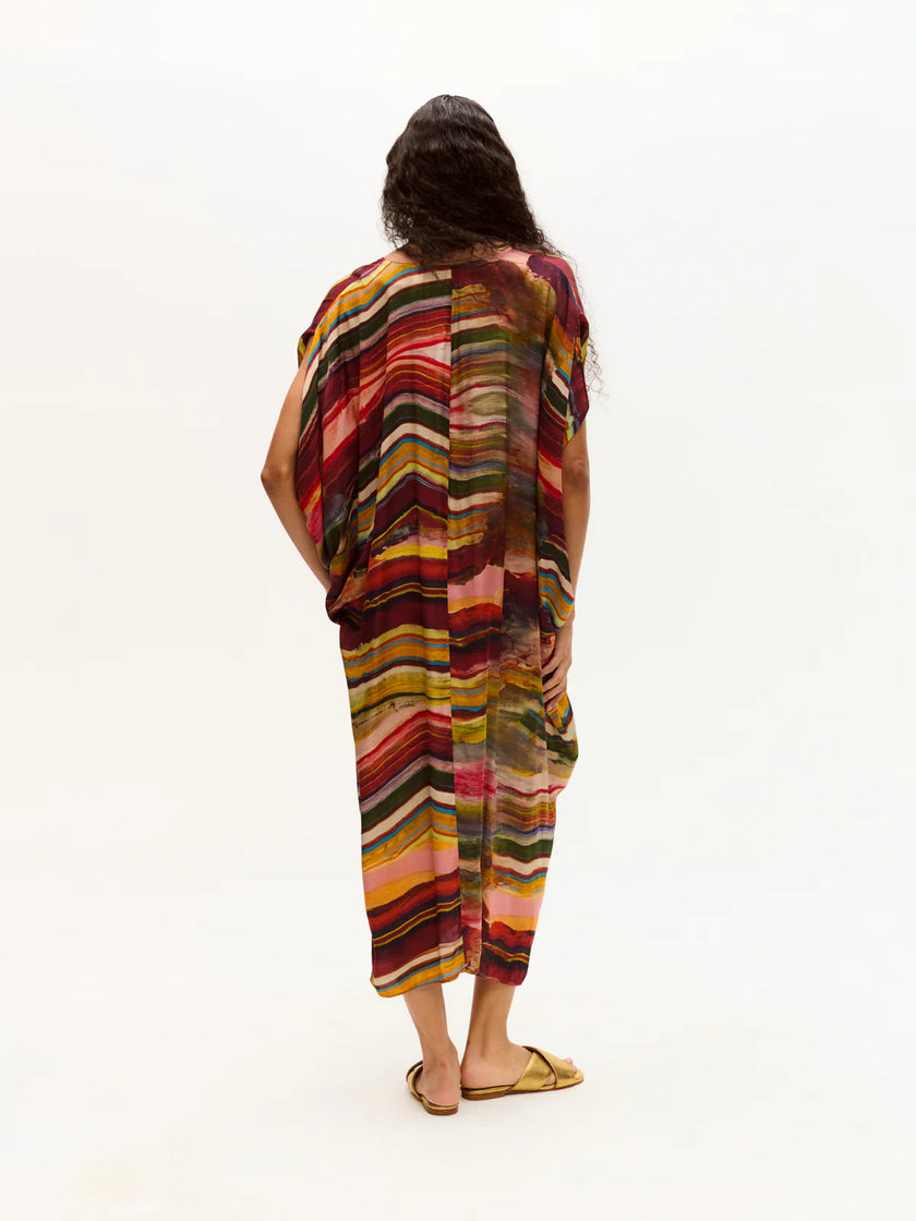 KNOT KAFTAN IN STRIPES