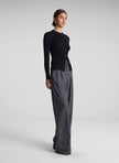 CHARLES WOOL CASHMERE PINSTRIPE PANT