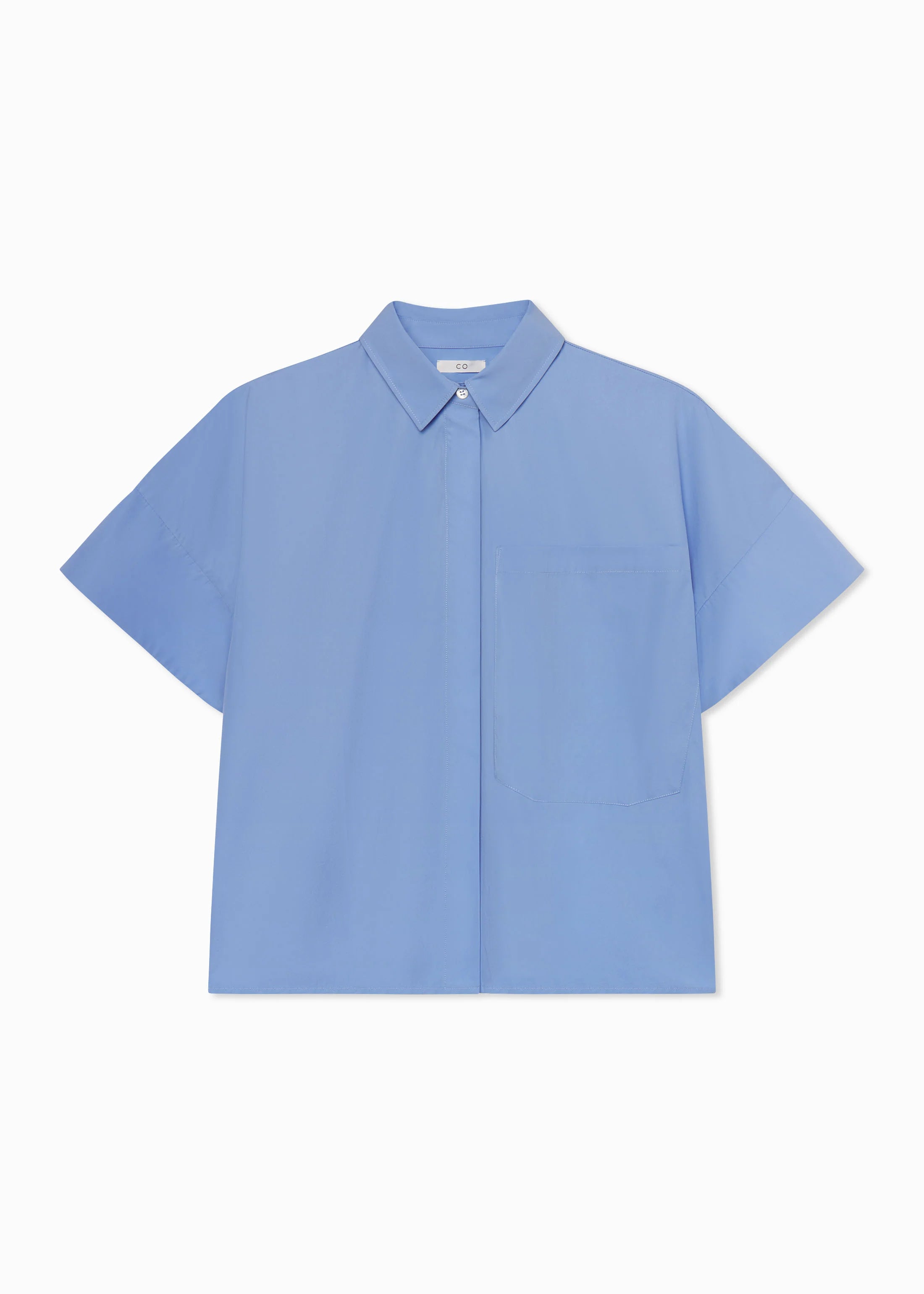 BOXY SHORT SLEEVE SHIRT IN COTTON POPLIN