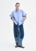 BOXY SHORT SLEEVE SHIRT IN COTTON POPLIN