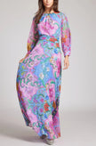 WHIMSICAL CHIFFON FLORAL MAXI DRESS