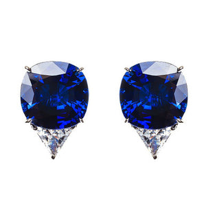 SAPPHIRE STUDS WITH TRIANGLE