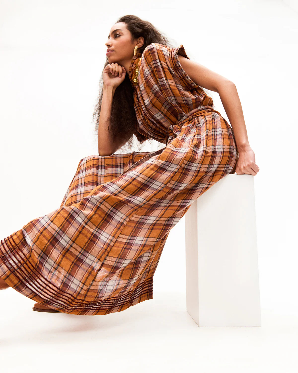 VALERIE KAFTAN BROWN PLAID