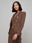 BETHANY HOUNDSTOOTH BLAZER IN DARK BROWN MULTI