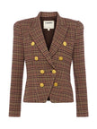 BETHANY HOUNDSTOOTH BLAZER IN DARK BROWN MULTI