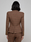 BETHANY HOUNDSTOOTH BLAZER IN DARK BROWN MULTI