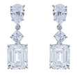 PEAR SQUARE AND EMERALD CUT DROP EARRINGS