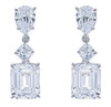 PEAR SQUARE AND EMERALD CUT DROP EARRINGS