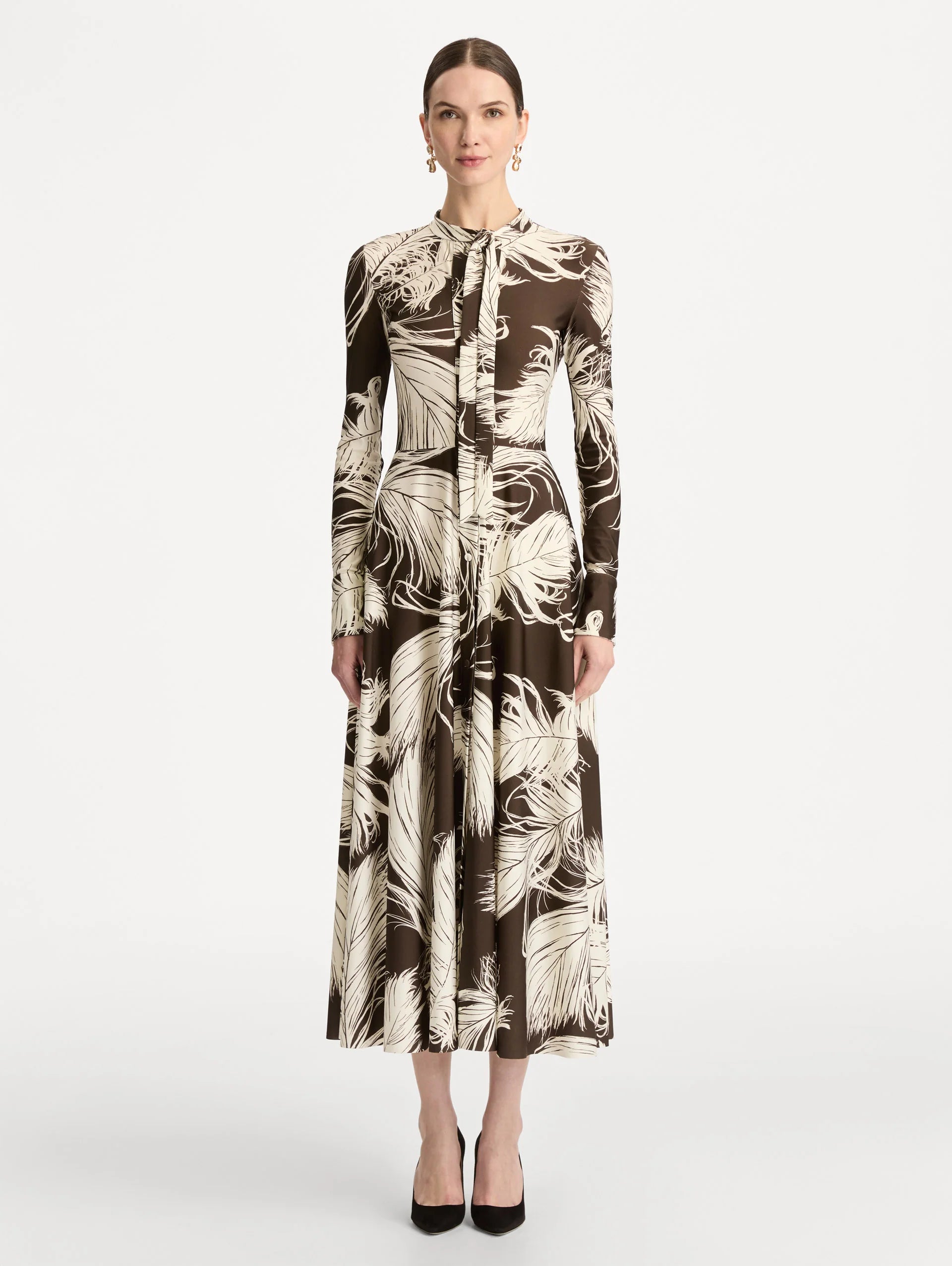 FEATHER JERSEY DRESS