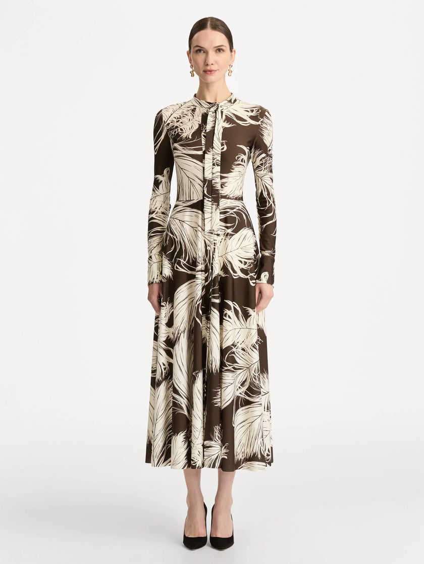 FEATHER JERSEY DRESS