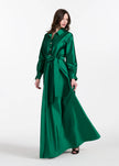 TAFFETA  ALINE GOWN WITH CRYSTAL BUTTONS