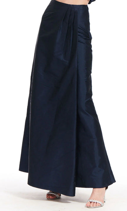 SOFT TAFFETA FAUX WRAP SKIRT