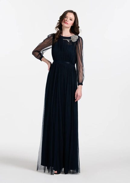 SPANISH LUXE TULLE GOWN WITH CRYSTAL FLOWER