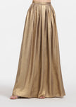 LAME CHIFFON PLEATED BALLGOWN SKIRT GOLD