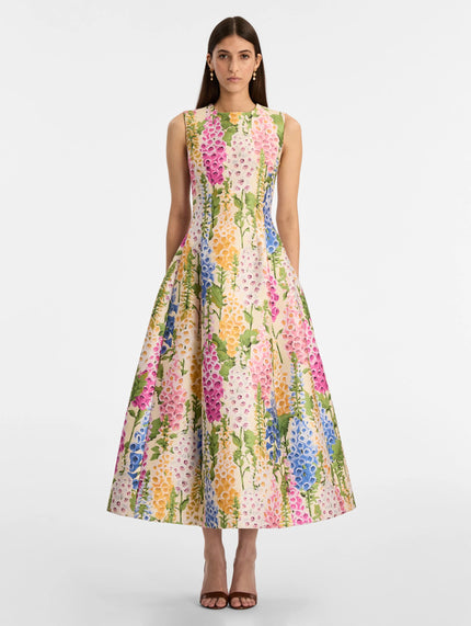 FOXGLOVE JACQUARD COCKTAIL DRESS