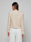 ZELL HOUNDSTOOTH TWEED JACKET IN TAUPE GREY HOUNDSTOOTH