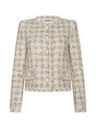 ZELL HOUNDSTOOTH TWEED JACKET IN TAUPE GREY HOUNDSTOOTH