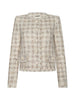 ZELL HOUNDSTOOTH TWEED JACKET IN TAUPE GREY HOUNDSTOOTH