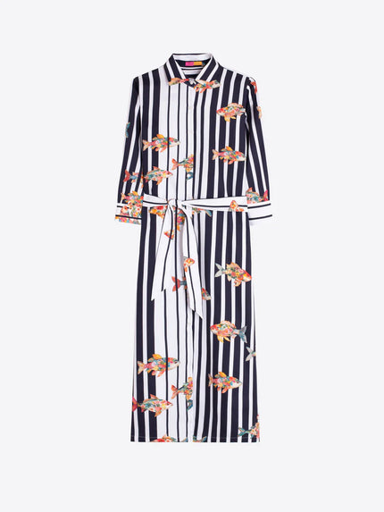 STRIPED FISH SHIRT DRESS