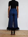 APOLLO NAVY SATIN TROUSERS
