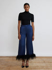 APOLLO NAVY SATIN TROUSERS