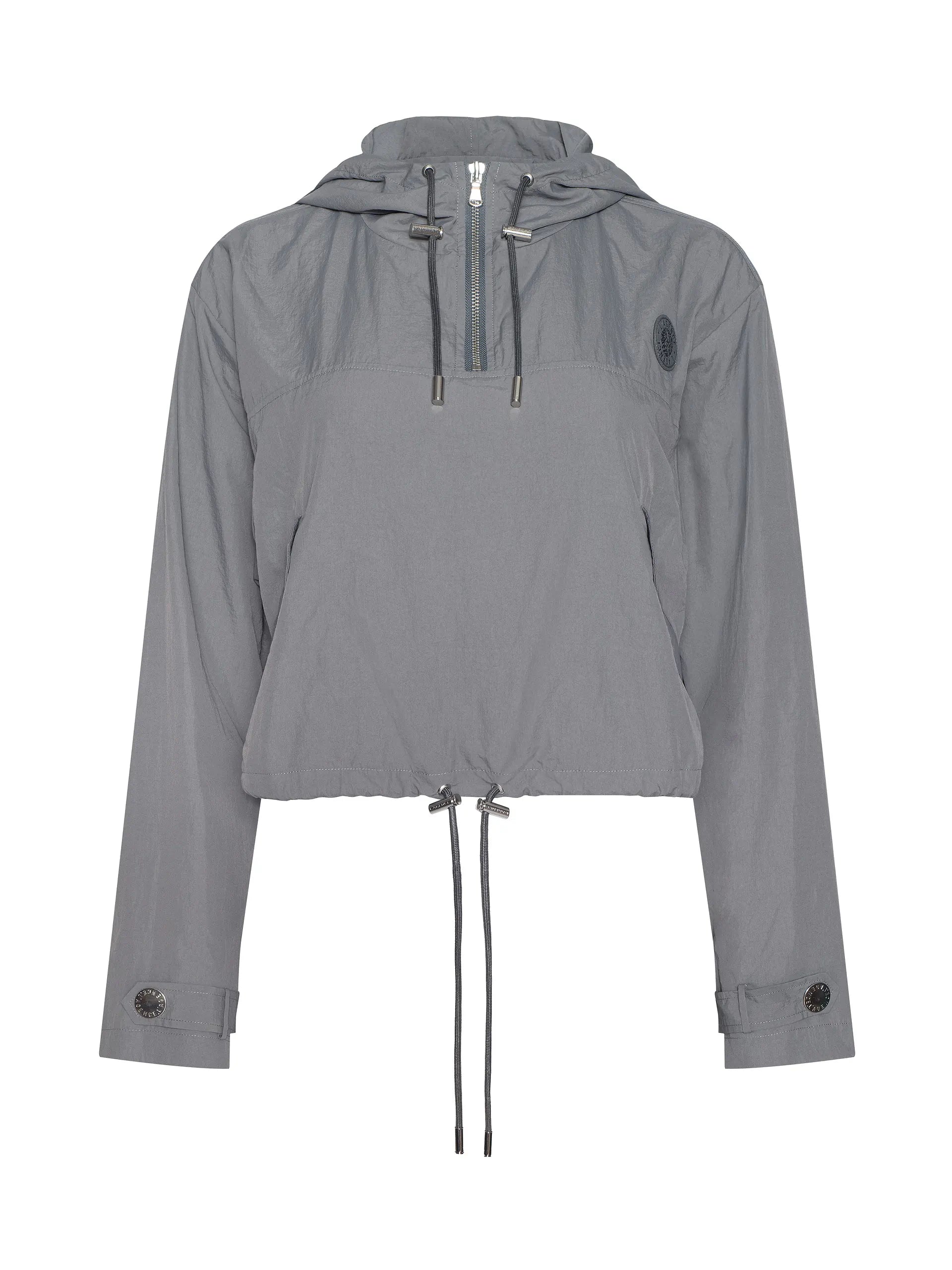 BRONWYN CROPPED WINDBREAKER IN MEDIUM GREY