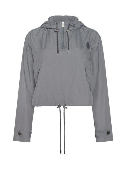 BRONWYN CROPPED WINDBREAKER IN MEDIUM GREY