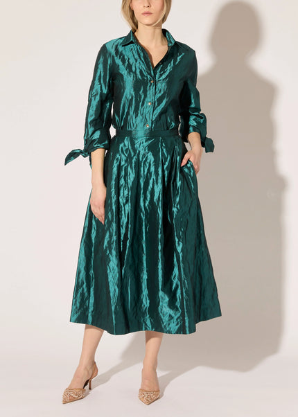 METALLIC TAFFETA BLOUSE