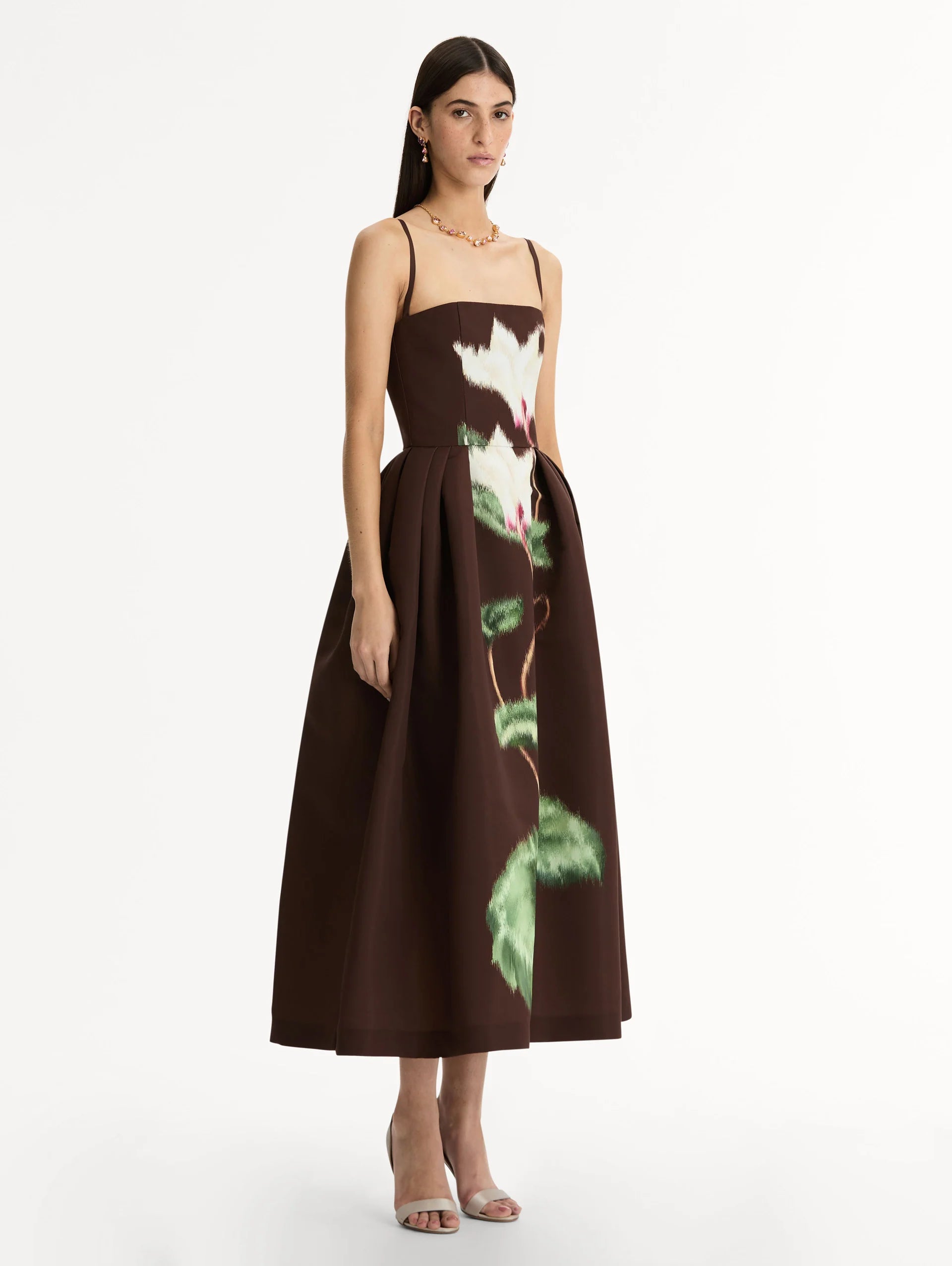 CHINE CYCLAMEN FAILLE COCKTAIL DRESS