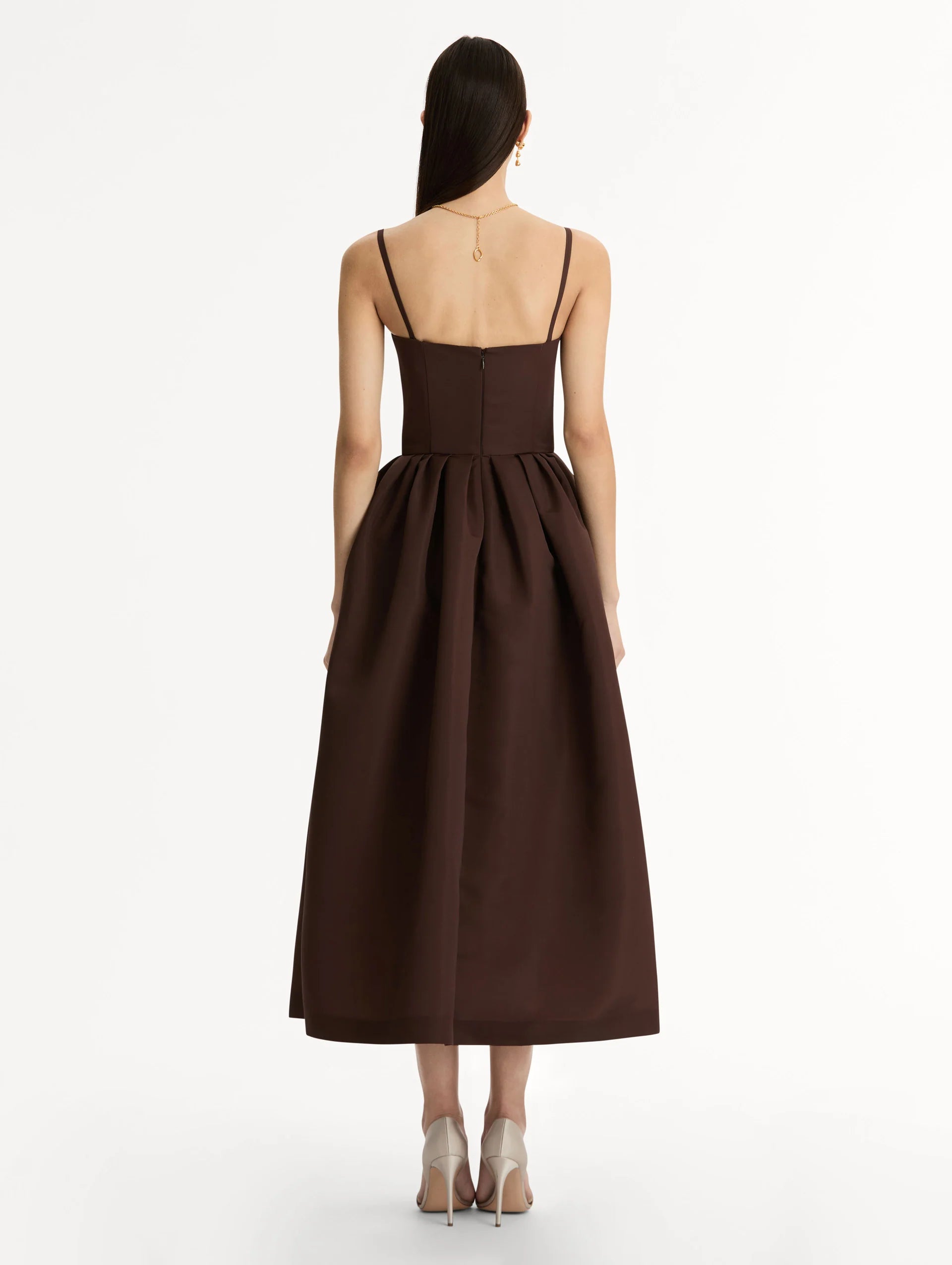 CHINE CYCLAMEN FAILLE COCKTAIL DRESS