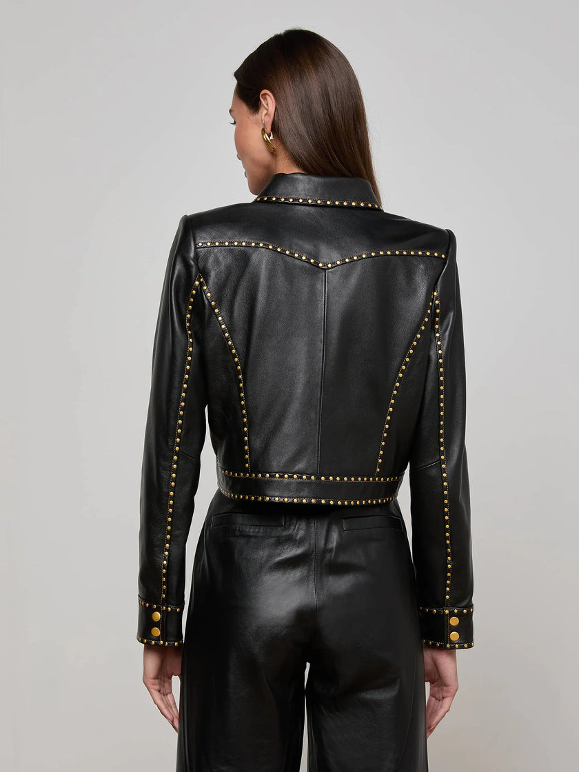 WINSOME STUDDED LEATHER JACKET