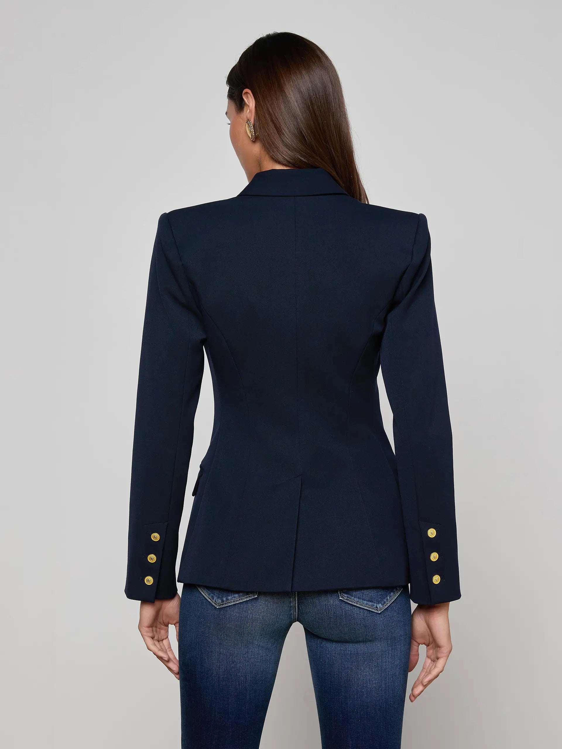 KYOMI DOUBLE BREASTED BLAZER IN MIDNIGHT