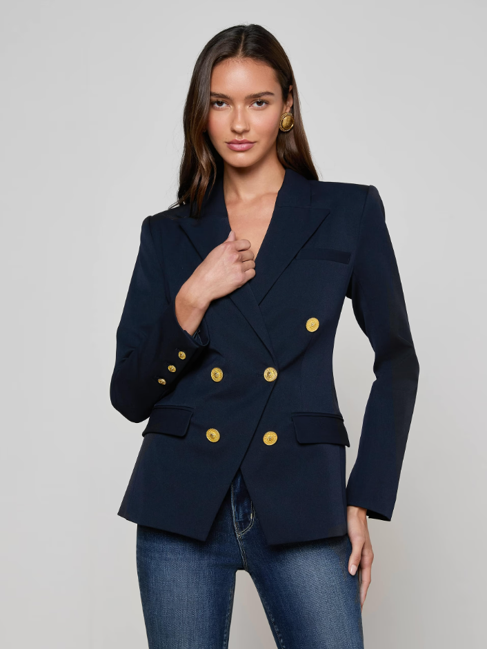 KYOMI DOUBLE BREASTED BLAZER IN MIDNIGHT