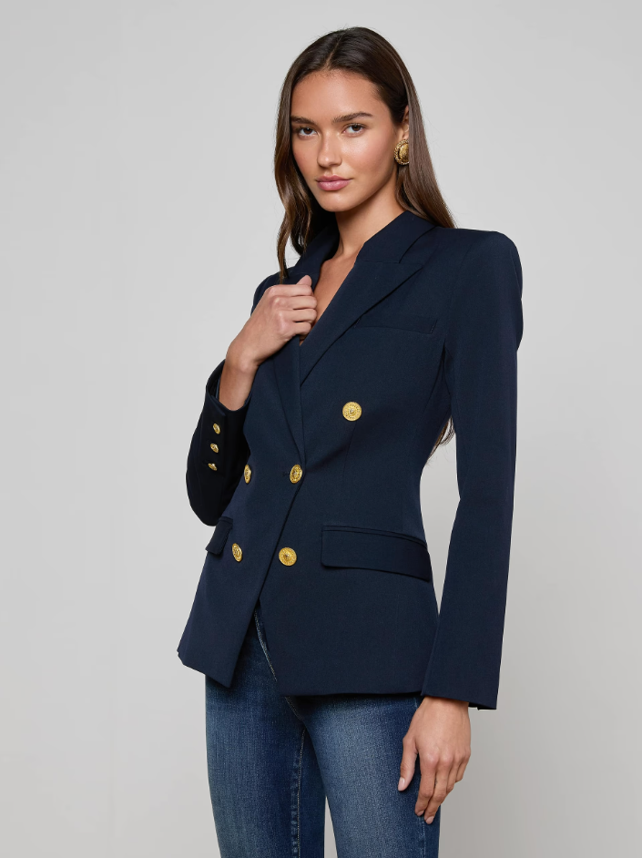 KYOMI DOUBLE BREASTED BLAZER IN MIDNIGHT