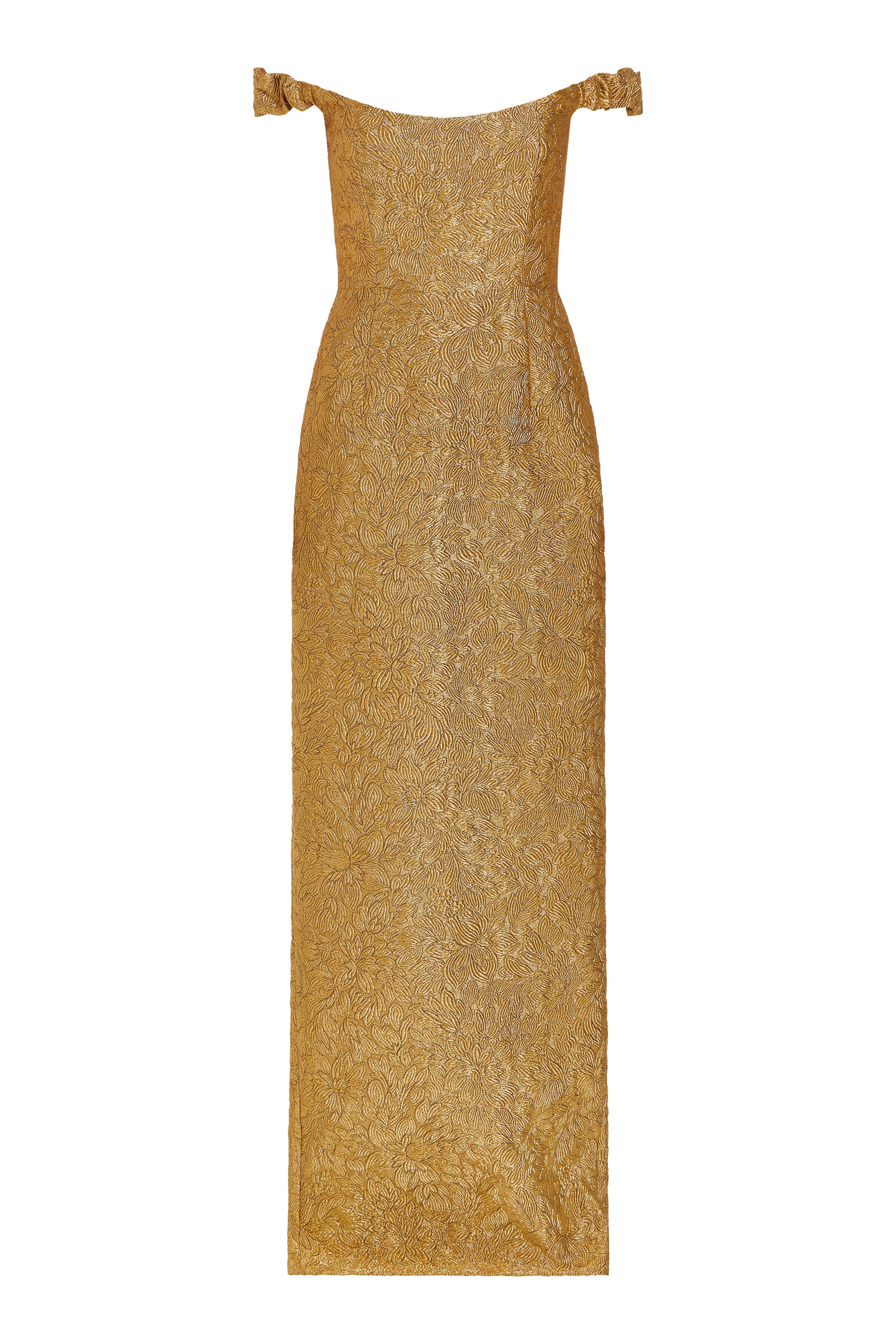 YOLANDA BROCADE COLUMN GOWN