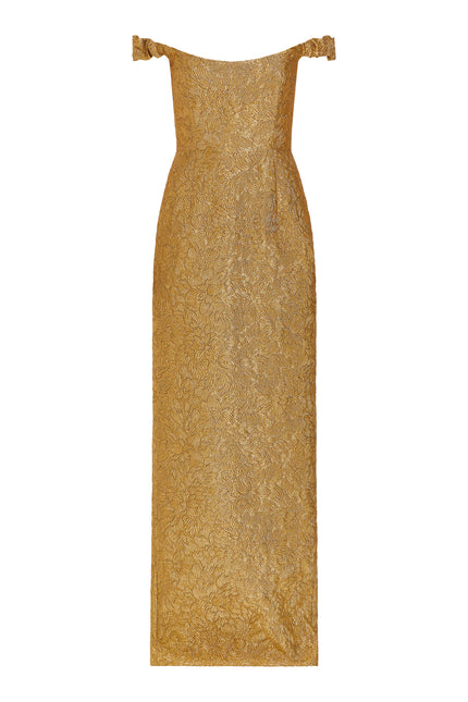 YOLANDA BROCADE COLUMN GOWN