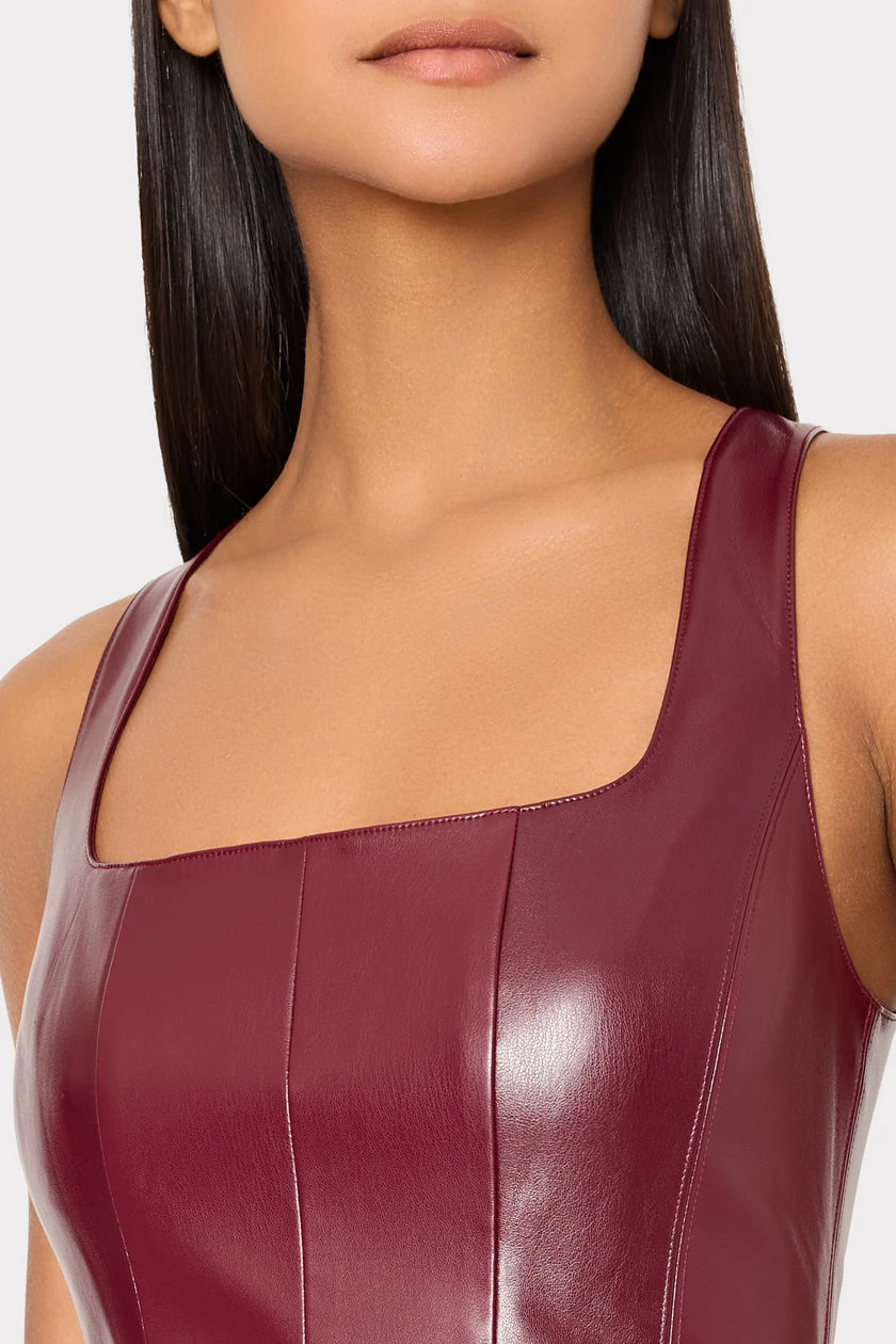 VEGAN LEATHER MINI DRESS