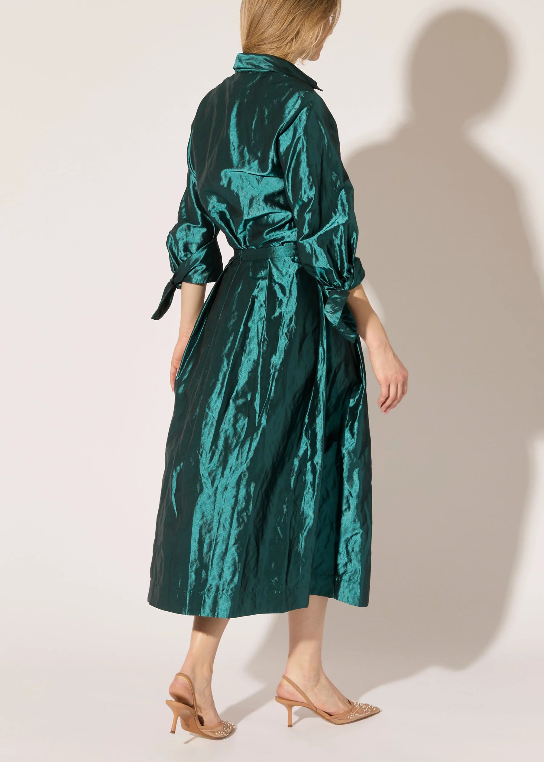 METALLIC TAFFETA BLOUSE