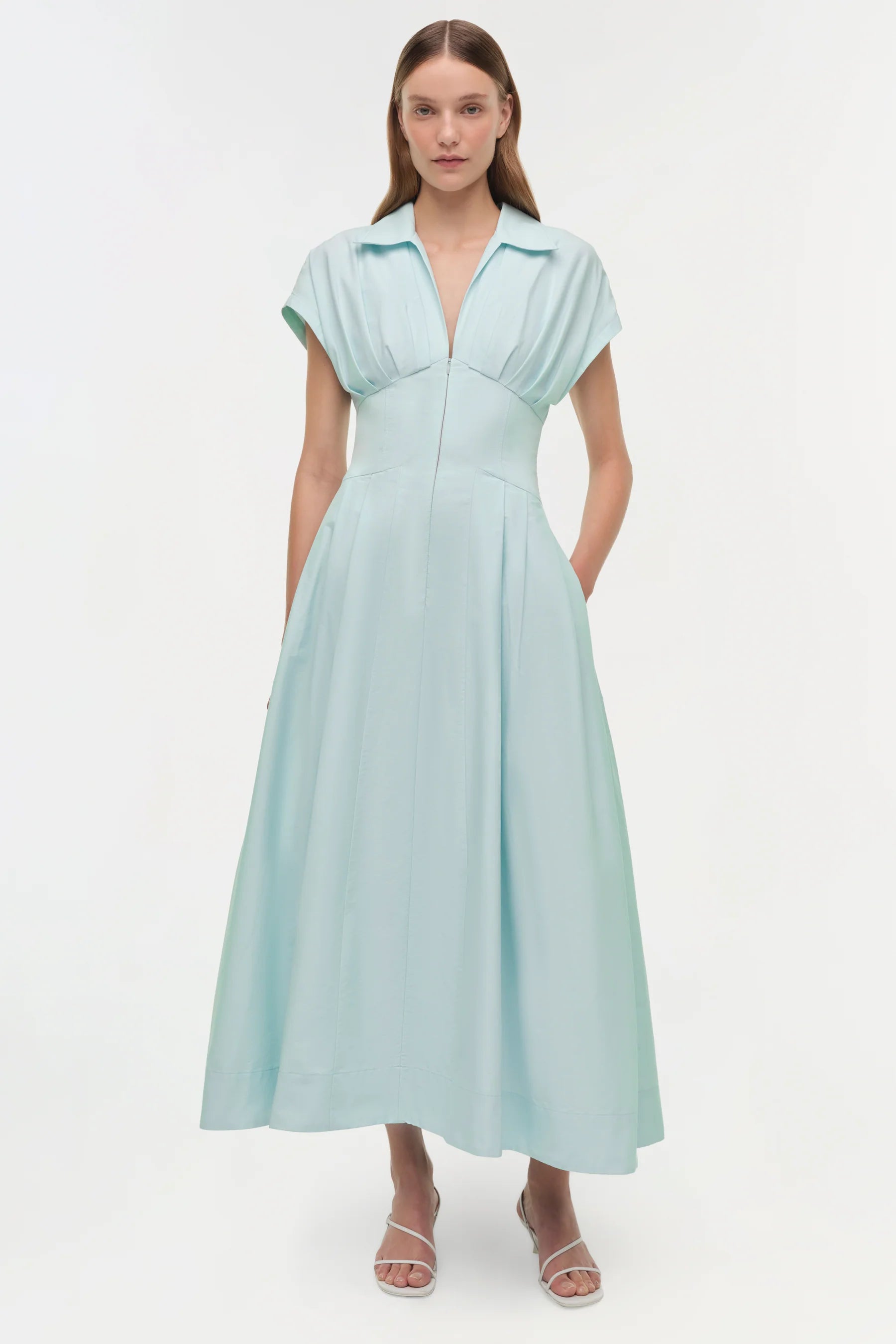 FARLOW COTTON FAILLE MIDI DRESS