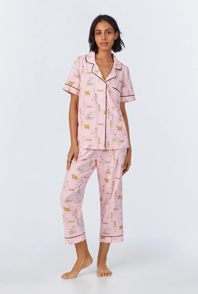 SHORT SLEEVE CLASSIC STRETCH JERSEY CROPPED PJ SET