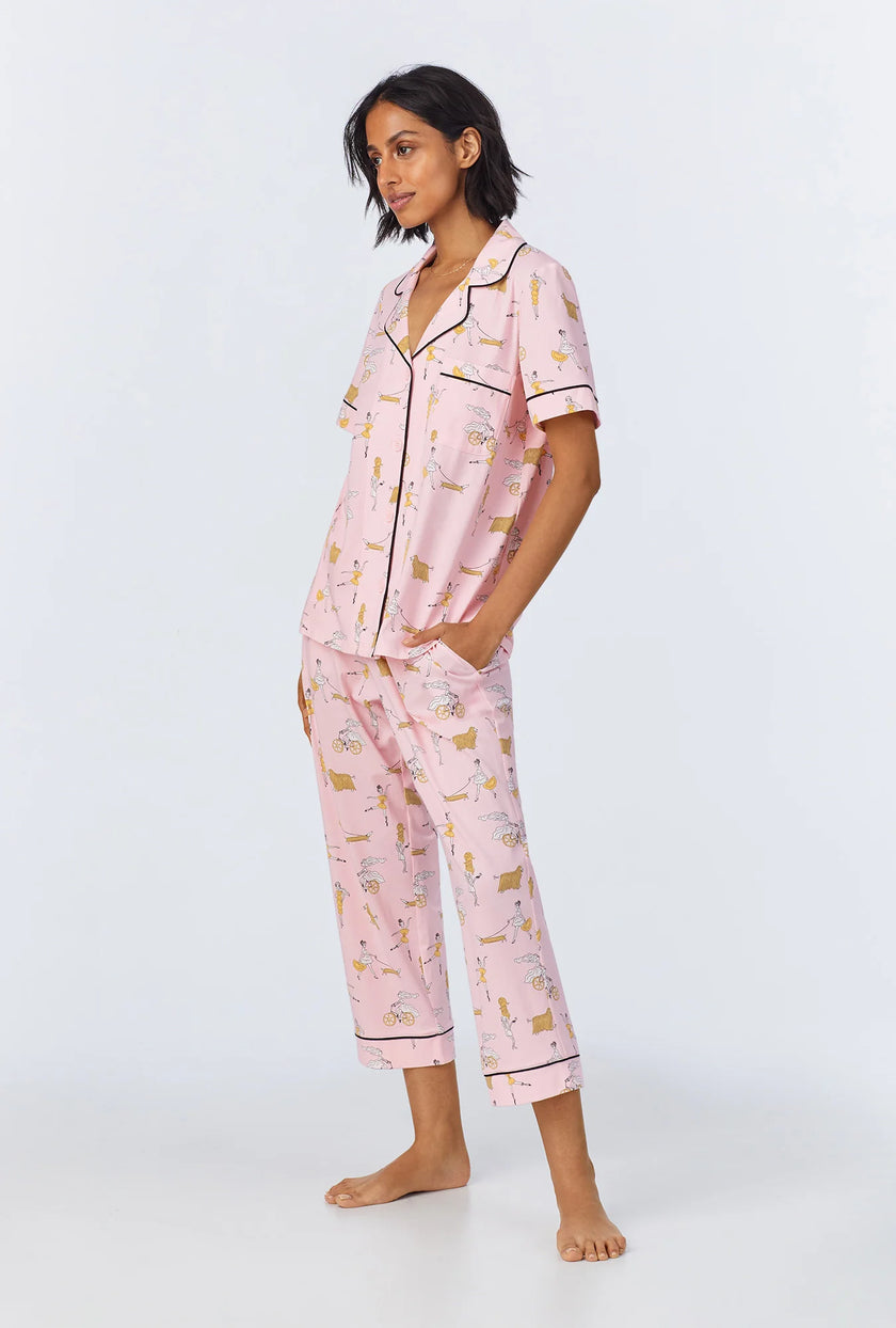 SHORT SLEEVE CLASSIC STRETCH JERSEY CROPPED PJ SET