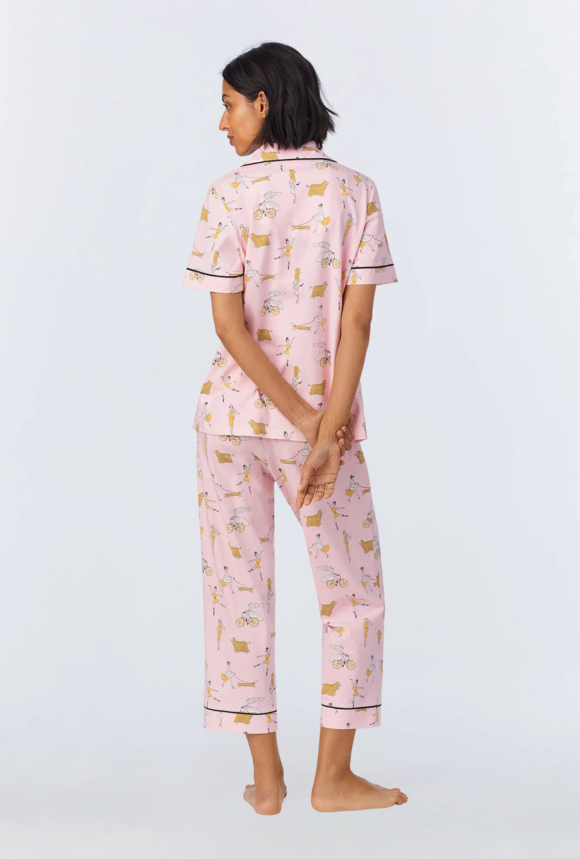 SHORT SLEEVE CLASSIC STRETCH JERSEY CROPPED PJ SET