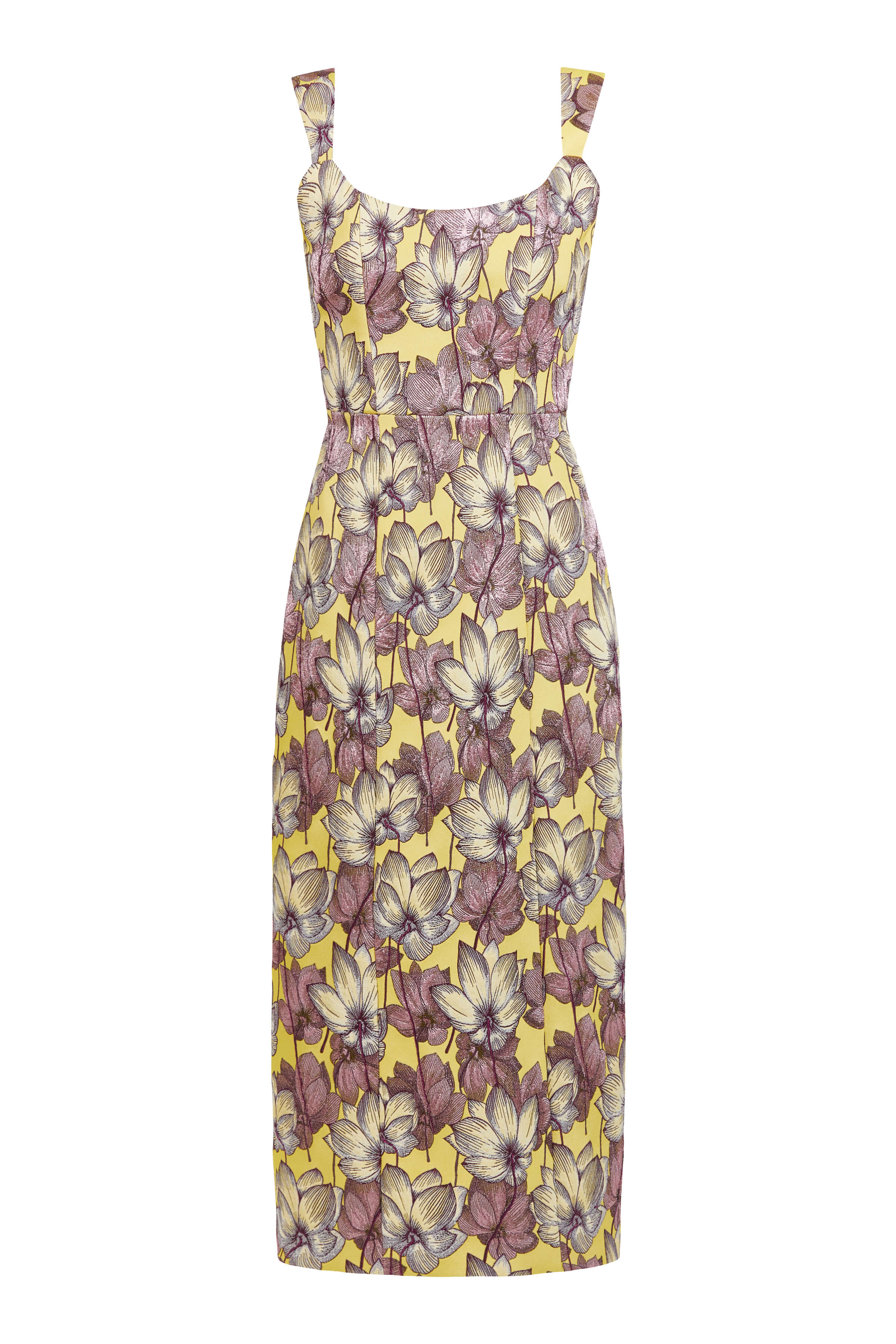 NINA FLORAL BROCADE CORSET DRESS